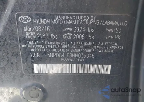 2017 Hyundai Elantra Se из США, поврежденный, VIN 5NPD84LF8HH039046